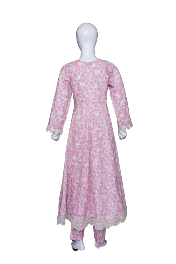 "Ethereal Bloom – Digital Lawn Frock" - Image 5
