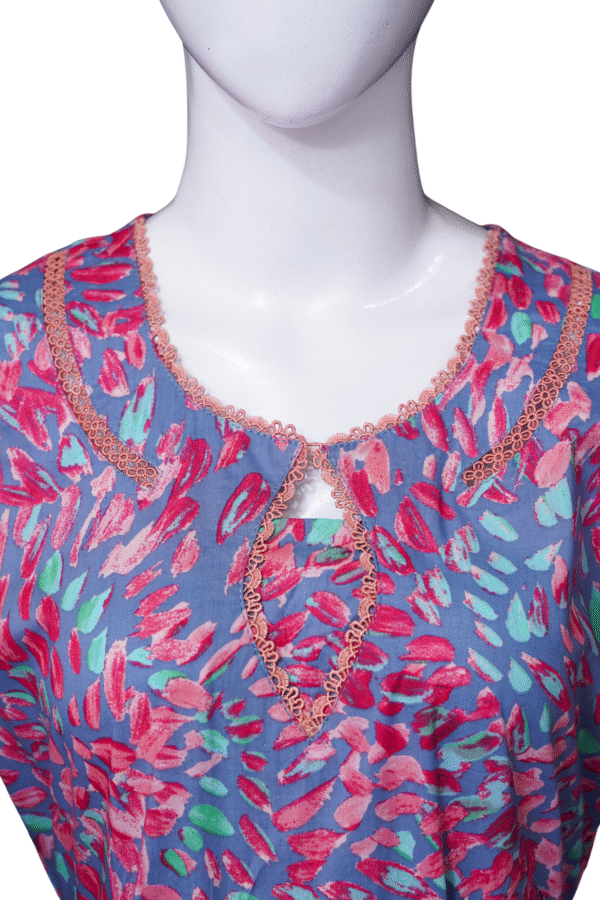 "Blossom Breeze Digital Lawn Frock" - Image 2
