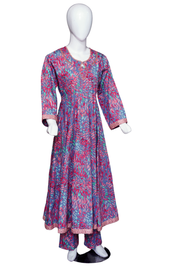 "Blossom Breeze Digital Lawn Frock"