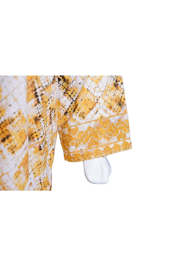 "Mustard Mosaic Lawn Suit" - Image 3